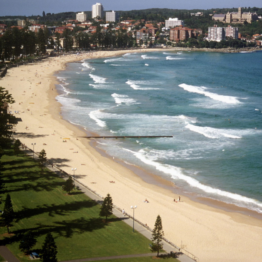 4 Looking along Manly Beach to Queenscliff – a top spot in the Manly property market.