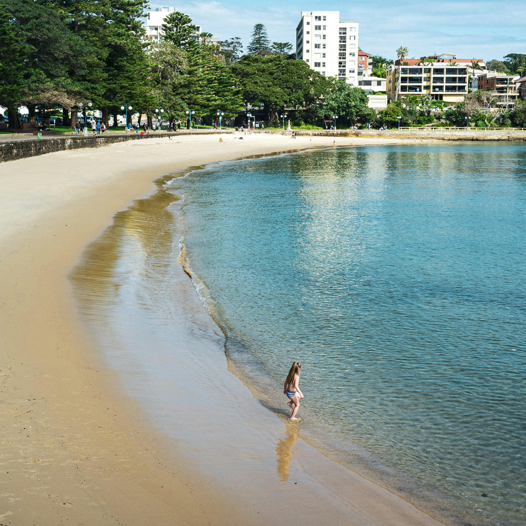 6 Sheltered beach near Manly Wharf – a quiet pocket often sought by savvy Manly property buyers.