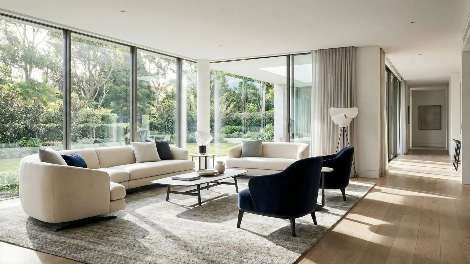 Luxury single-level living room design ideal for downsizing buyers in Mosman and Turramurra