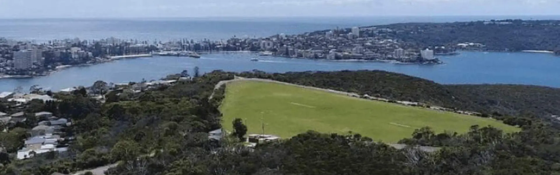 Balgowlah Heights from above, with Manly across North Harbour