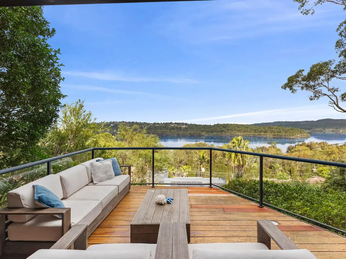 Deck with lake views at a house on Carefree Road, North Narrabeen