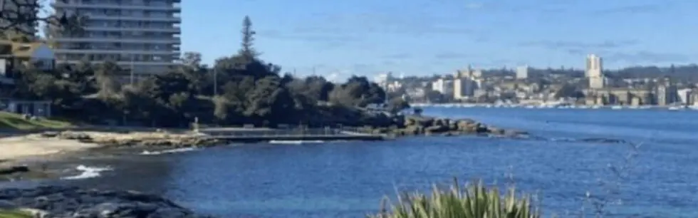 The Fairlight foreshore, looking across the harbour to Manly