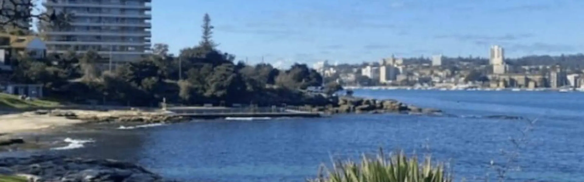 The Fairlight foreshore, looking across the harbour to Manly