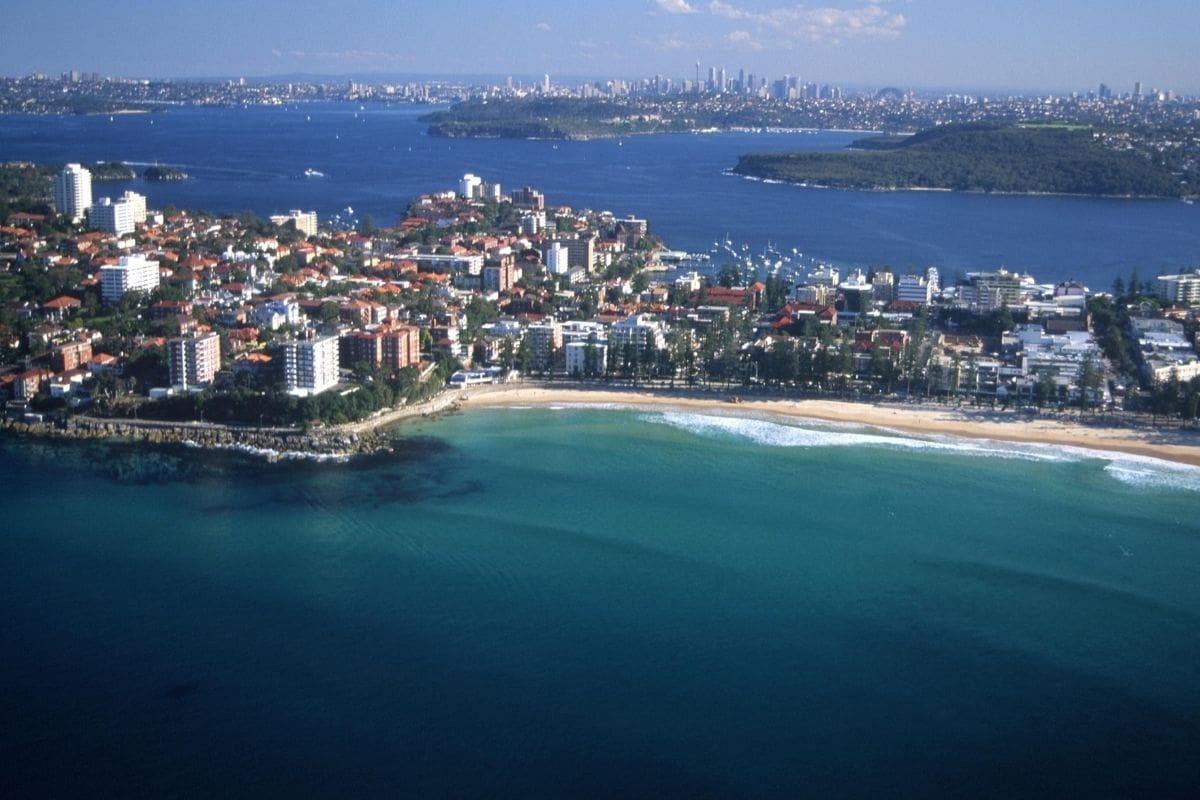 Aerial view of Manly vibrant lifestyle area promoted by Buyers Agent Manly.