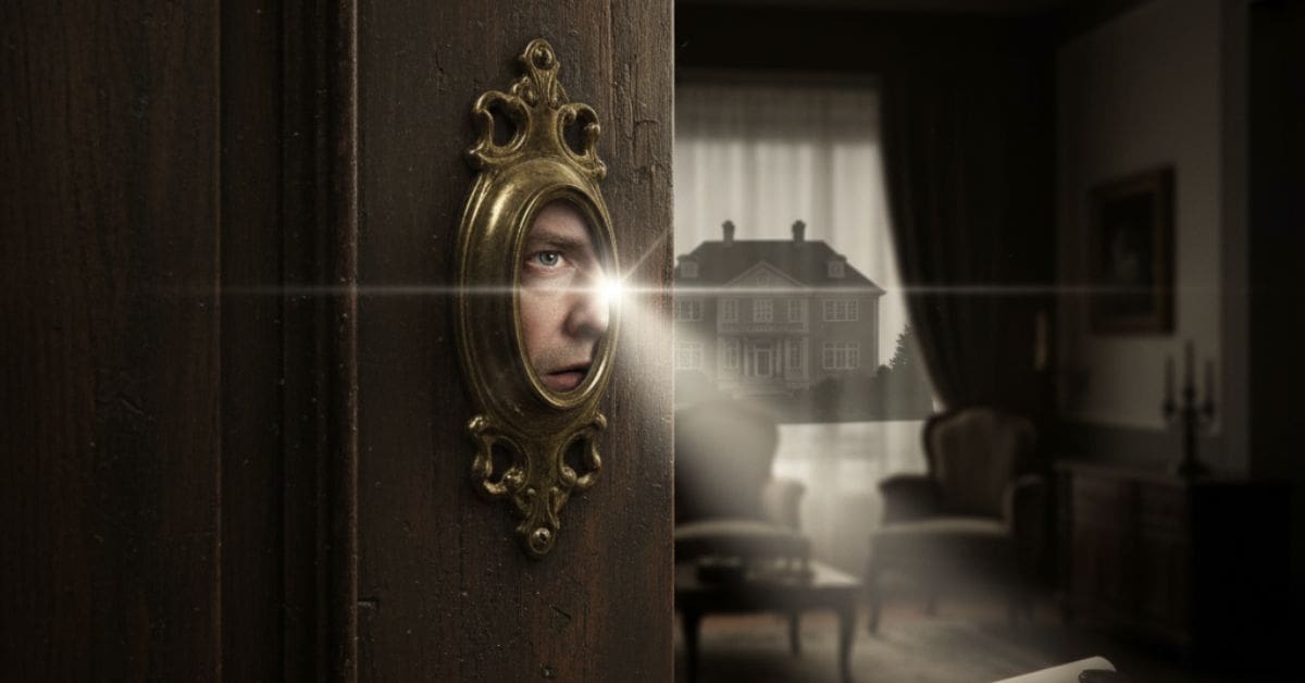 Northern Beaches Buyers Agent Inspecting a Property by looking through a key hole